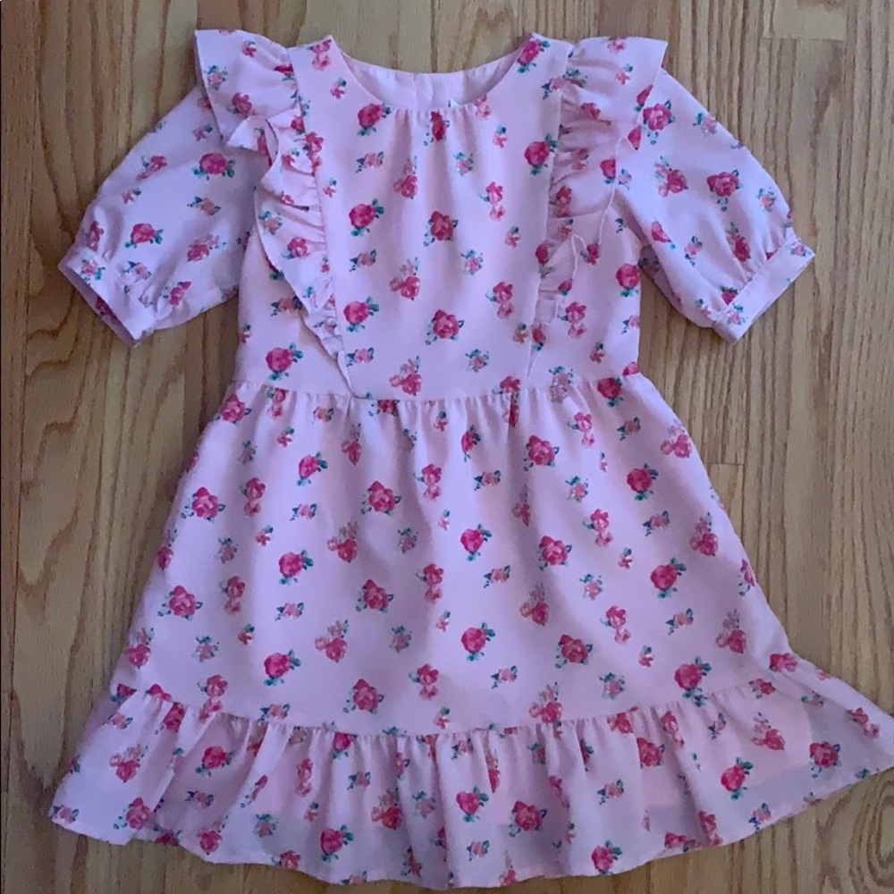 Janie and jack pink print dress.